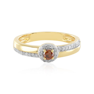 Anello in argento con Diamante Rosso I3