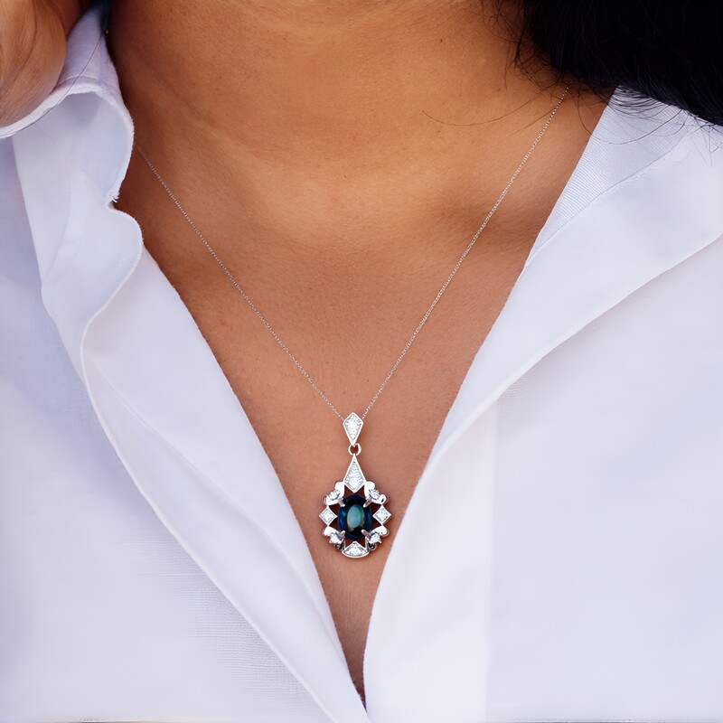 Mezezo-Opal-Silberanhänger