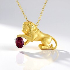 Collana in argento con Rodolite