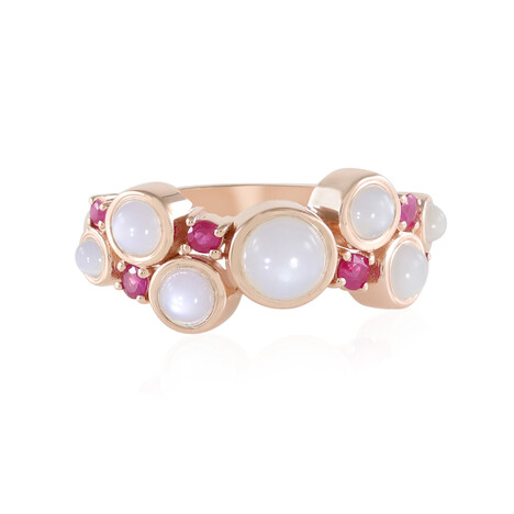 Anello in argento con Pietra di Luna Bianca (KM by Juwelo)