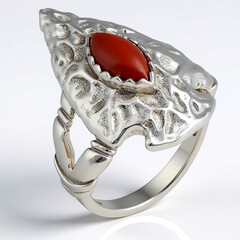 Anello in argento con Diaspro Rosso  (Desert Chic)