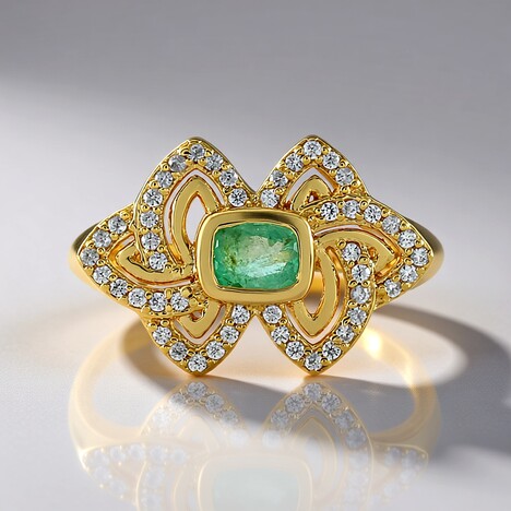 Anello in argento con Smeraldo Colombiano