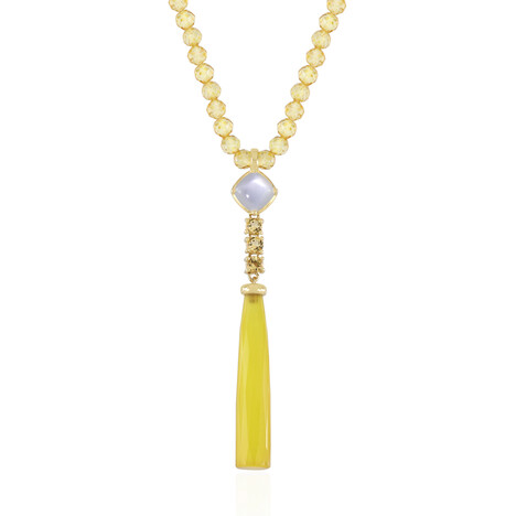 Collana in argento con Calcedonio Giallo (KM by Juwelo)
