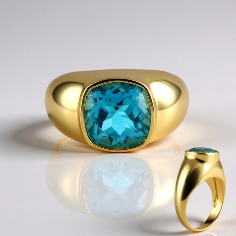 Anello in argento con Topazio Paraiba