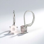Orecchini in argento con Quarzo Rosa