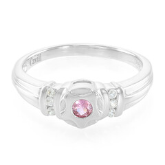 Zilveren ring met een Padparadscha saffier