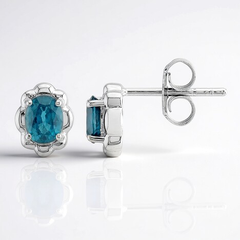 Boucles d'oreilles en argent et Kyanite verte