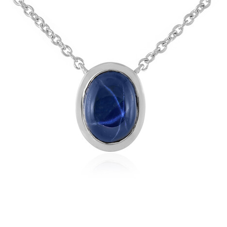 Collar en plata con Zafiro estrella azul