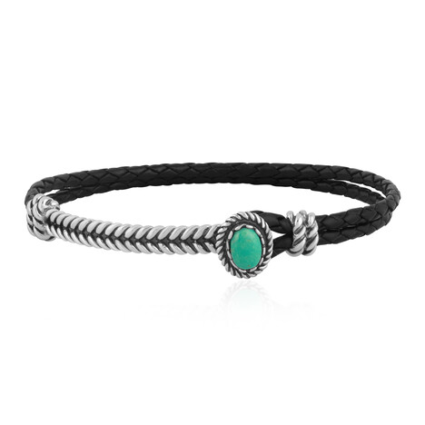 Zilveren armband met een Groene Turqoois (Desert Chic)