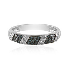 Blauer I3 Diamant-Silberring