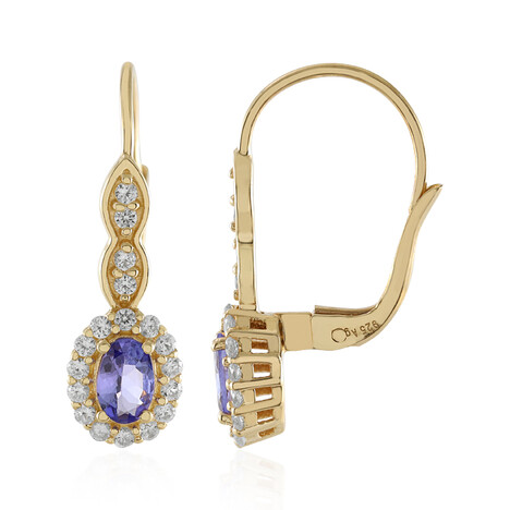 Tansanit-Silberohrringe