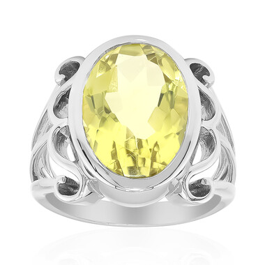 Anillo en plata con Cuarzo del Ouro Verde