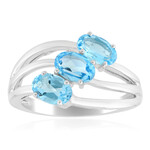 Anillo en plata con Topacio azul suizo (Pallanova)