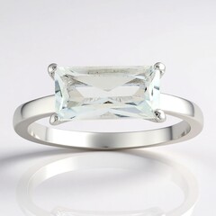 Anello in argento con Topazio Bianco