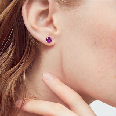 Pendientes en plata con Rodolita