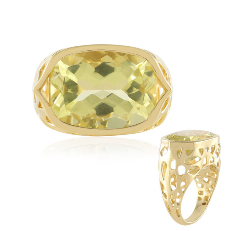 Anillo en plata con Cuarzo del Ouro Verde (Ornaments by de Melo)