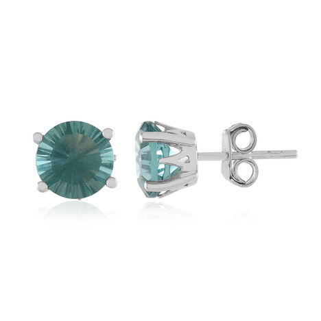 Boucles d'oreilles en argent et Fluorite verte