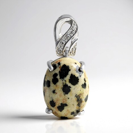 Ciondolo in argento con Diaspro Dalmata