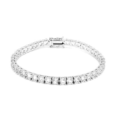 Weißer Topas-Silberarmband