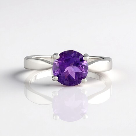 Anello in argento con Ametista Zambiana
