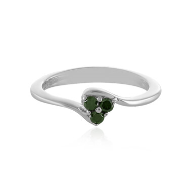 Anello in argento con Diamante Verde I4