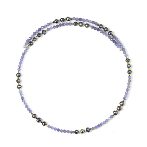 Collana rigida in acciaio con Tanzanite (Riya)