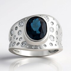 Bague en argent et Topaze bleu de Londres (de Melo Essence)