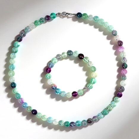 Parure in argento con Fluorite