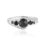 Schwarzer Spinell-Silberring