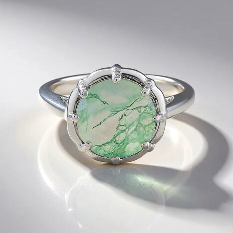 Anello in argento con Agata Muschiata