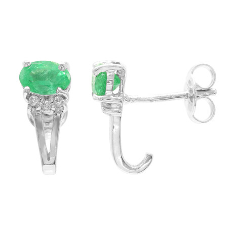 Pendientes en plata con Esmeralda de Bahía