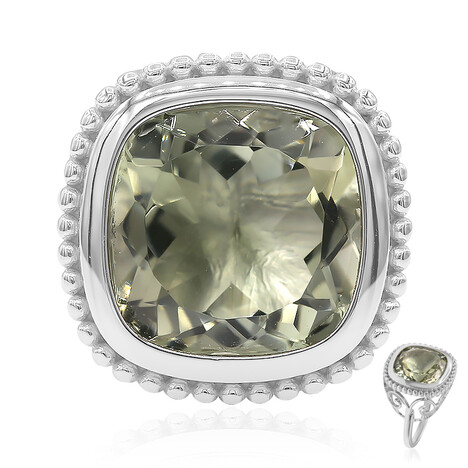 Grüner Amethyst-Silberring