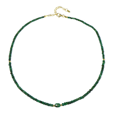 Zilveren halsketting met een Zambia-smaragd