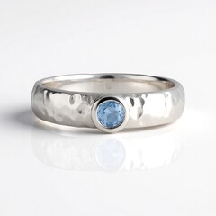 Bague en argent et Aigue-marine du Brésil