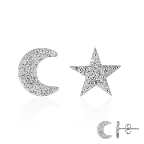 Zirkon-Silberohrringe