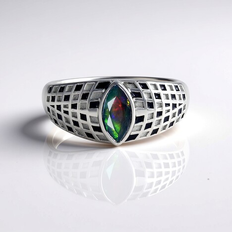 Anello in argento con Opale Mezezo (SAELOCANA)