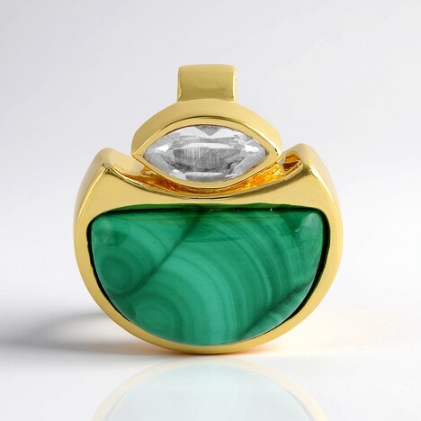 Pendentif en argent et Malachite (MONOSONO COLLECTION)