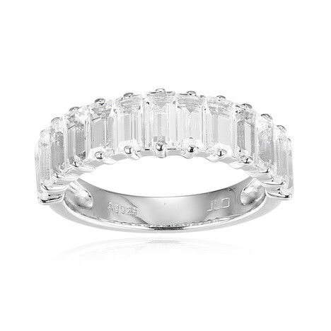 Weißer Topas-Silberring