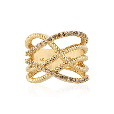 I2 Schokoladen-Brillant-Silberring