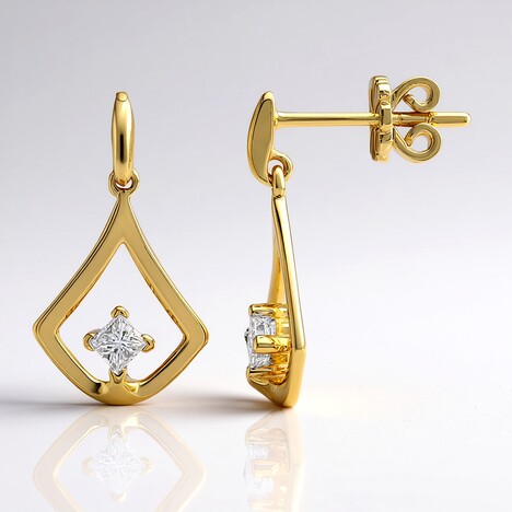 Boucles d'oreilles en or et Diamant VVS1 (G) (Annette)