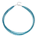 Neonblauer Apatit-Silberhalskette