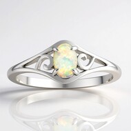 Bague en or et Opale de Mintabie