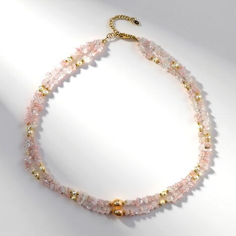 Collana in argento con Quarzo Rosa