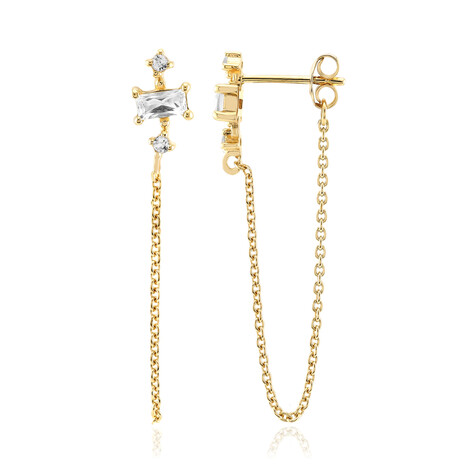 Weißer Topas-Silberohrringe