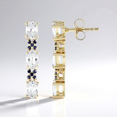 Orecchini in oro con Zaffiro Bianco (Adela Gold)