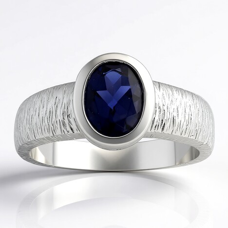 Anello in argento con Iolite del Madagascar (de Melo)