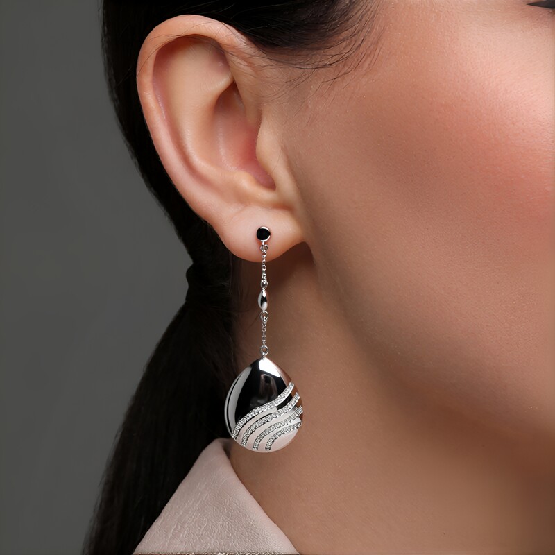 Pendientes en plata con Zircón (SAELOCANA)