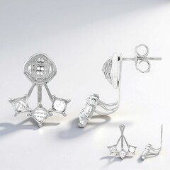 Orecchini in argento con Quarzo Bianco