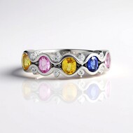 Zilveren ring met een Blauwe Ceylon saffier