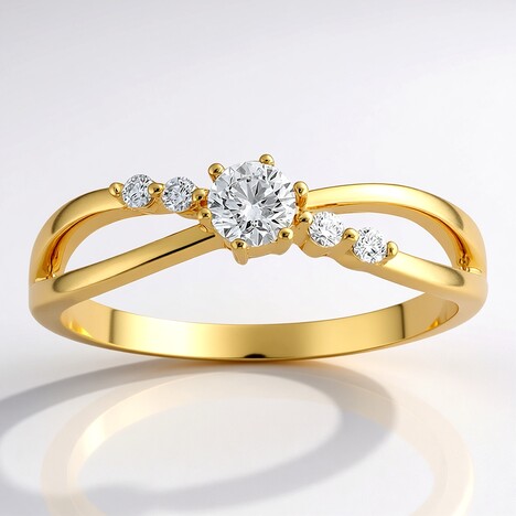 Anello in oro con Diamante SI1 (G) (Annette)